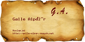 Galle Alpár névjegykártya